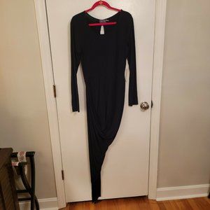 NWT ASTR Black Asymetrical Bodycon Dress Large